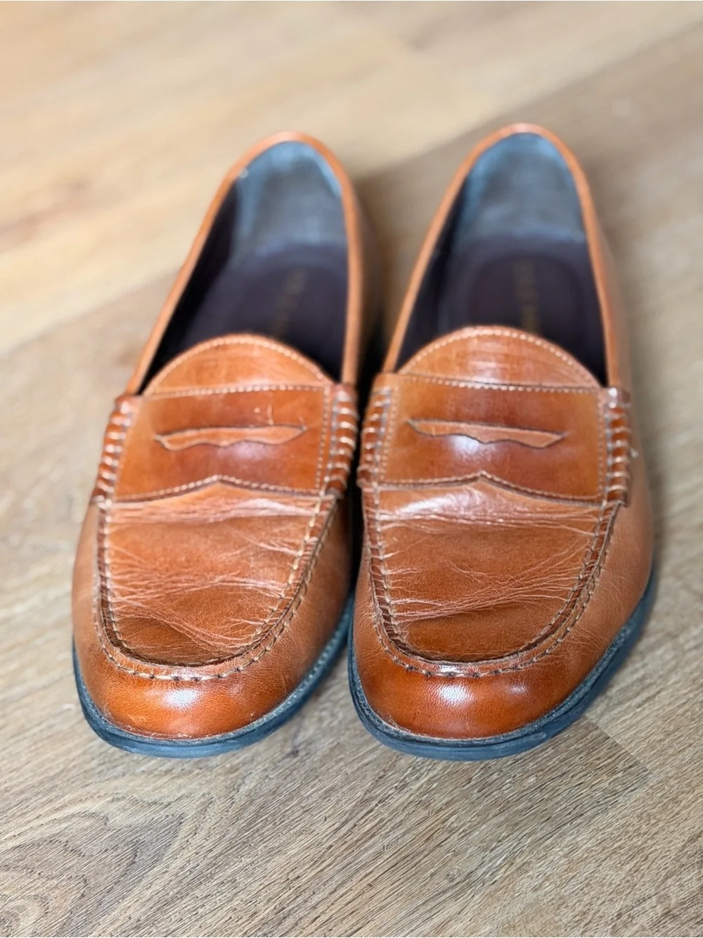 Cole Haan Men's Penny Loafers in Tan Leather